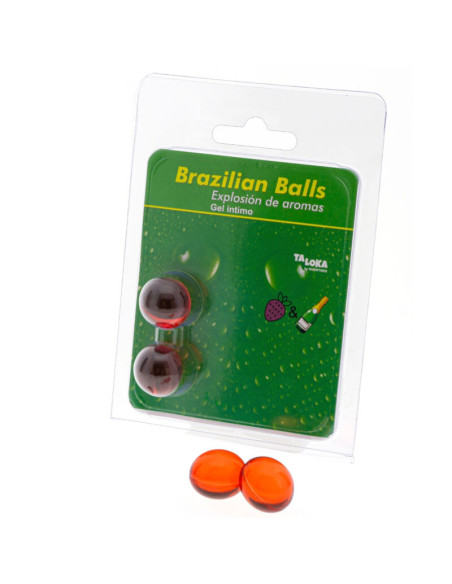 TALOKA BRAZILIAN BALLS GEL INTIMO FRESAS CHAMPN 2 BOLAS