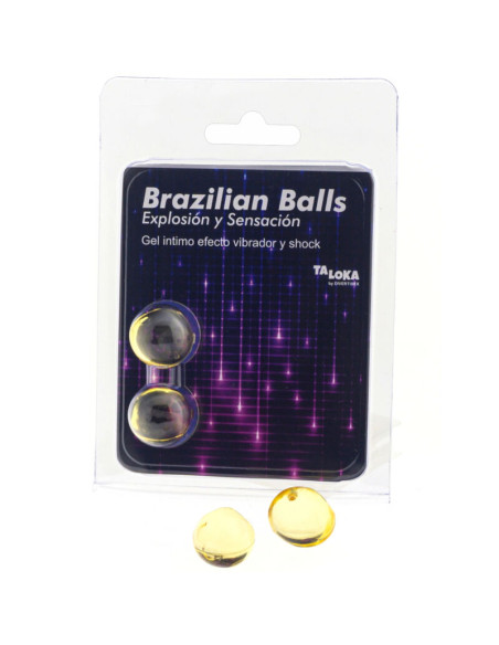 TALOKA BRAZILIAN BALLS GEL EXCITANTE EFECTO VIBRACION Y SHOCK 2 BOLAS