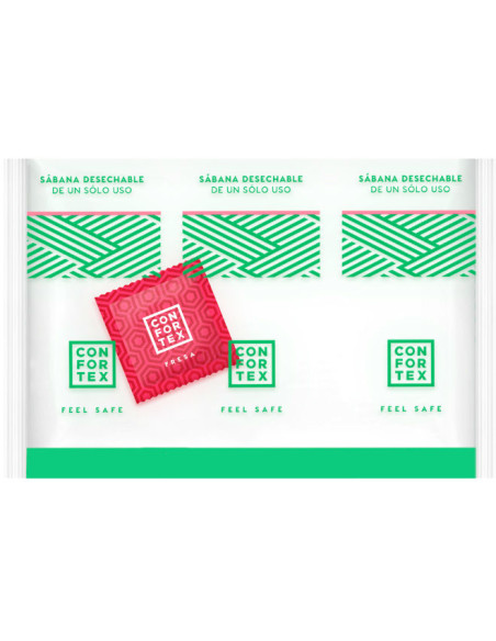 CONFORTEX SABANAS HIGIENICAS DESECHABLES INVIDUAL PRESERVATIVO FRESA