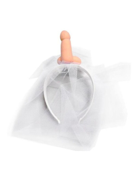 DIABLO PICANTE VELO DE NOVIA BLANCO CON PENE