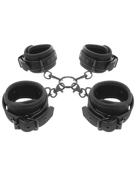 FETISH SUBMISSIVE SET ESPOSAS MANOS Y TOBILLOS CON FORRO DE NOPRENO