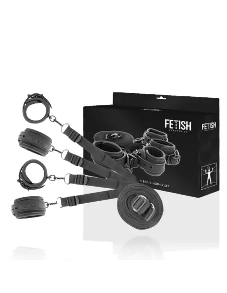 FETISH SUBMISSIVE SET DE ESPOSAS Y ATADURAS CON FORRO DE NOPRENO