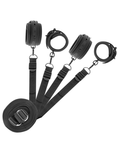 FETISH SUBMISSIVE SET DE ESPOSAS Y ATADURAS CON FORRO DE NOPRENO