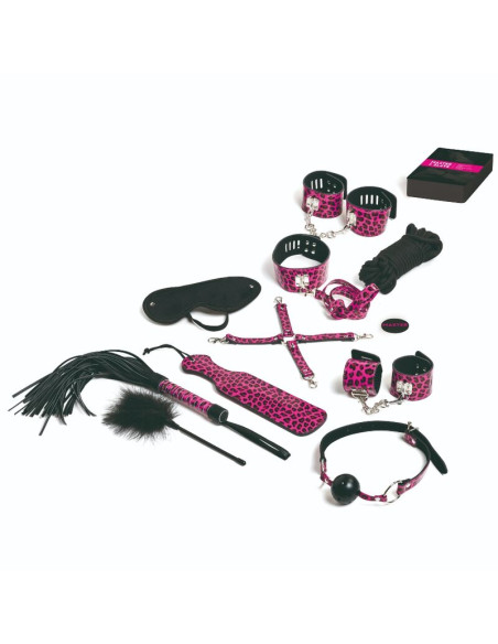 TEASE PLEASE JUEGO 13 ACCESORIOS BONDAGE MAGENTA