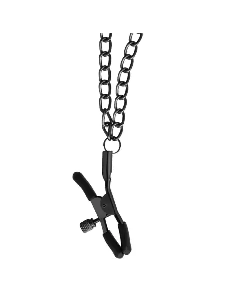 BEGME RED EDITION COLLAR CON CADENAS Y PINZAS PEZONES CON FORRO DE NEOPRENO