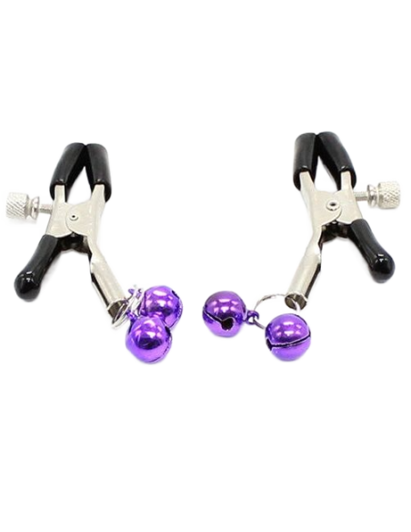 OHMAMA FETISH PINZAS PEZONES CON CASCABEL LILA