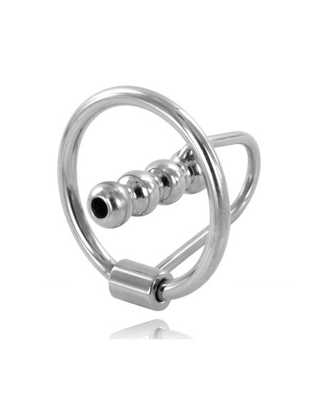 METAL HARD ANILLO GLANDE CON PLUG URETRAL 28MM