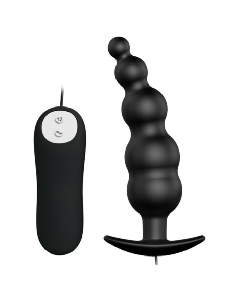 PRETTY LOVE PLUG ANAL SILICONA ESTIMULACION EXTRA Y 12 MODOS VIBRACION NEGRO