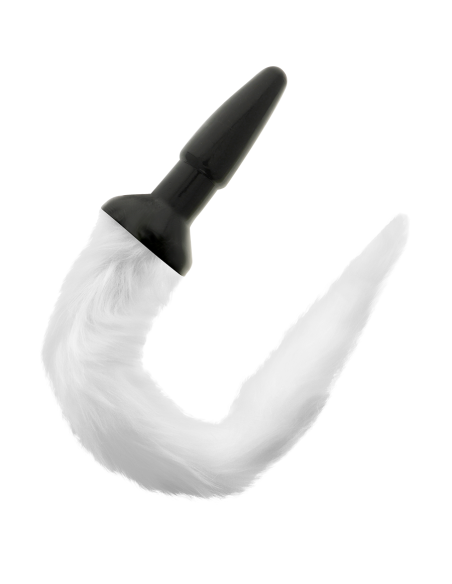 DARKNESS PLUG ANAL SILICONA CON COLA BLANCA