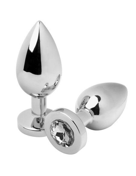 METAL HARD ANAL PLUG DIAMOND TRANSPARENTE MEDIUM 762CM