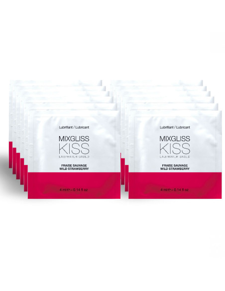MIXGLISS LUBRICANTE BASE AGUA SABOR A FRESA 12 MONODOSIS 4 ML