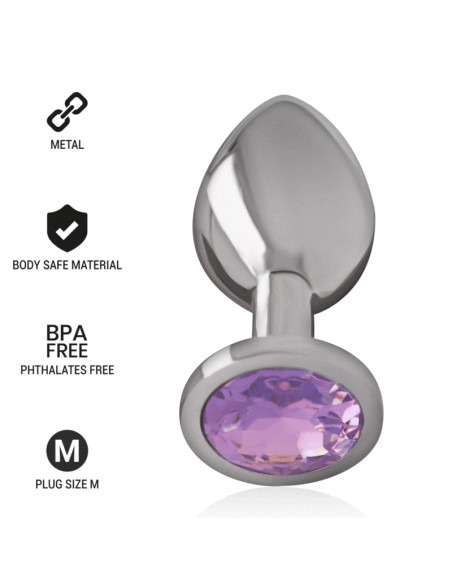 INTENSE PLUG ANAL METAL ALUMINIO CON CRISTAL VIOLETA TALLA M