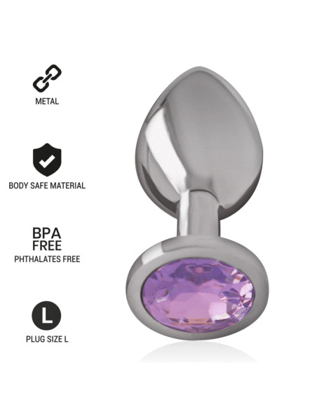 INTENSE PLUG ANAL METAL ALUMINIO CON CRISTAL VIOLETA TALLA L