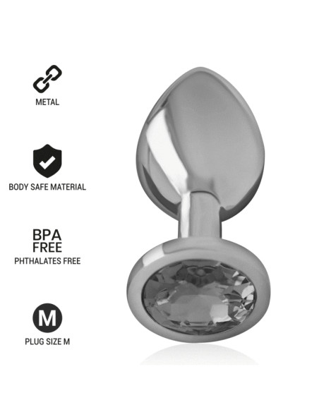 INTENSE PLUG ANAL METAL ALUMINIO CON CRISTAL NEGRO TALLA M