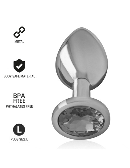 INTENSE PLUG ANAL METAL ALUMINIO CON CRISTAL NEGRO TALLA L