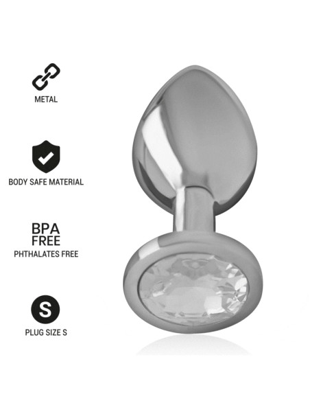 INTENSE PLUG ANAL METAL ALUMINIO CON CRISTAL PLATA TALLA S