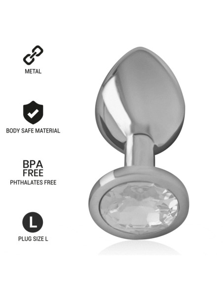 INTENSE PLUG ANAL METAL ALUMINIO CON CRISTAL PLATA TALLA L