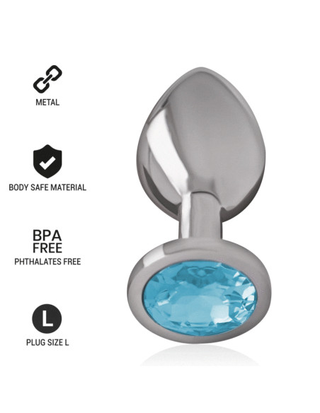 INTENSE PLUG ANAL METAL ALUMINIO CON CRISTAL AZUL TALLA L
