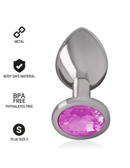 INTENSE PLUG ANAL METAL ALUMINIO CON CRISTAL ROSA TALLA S