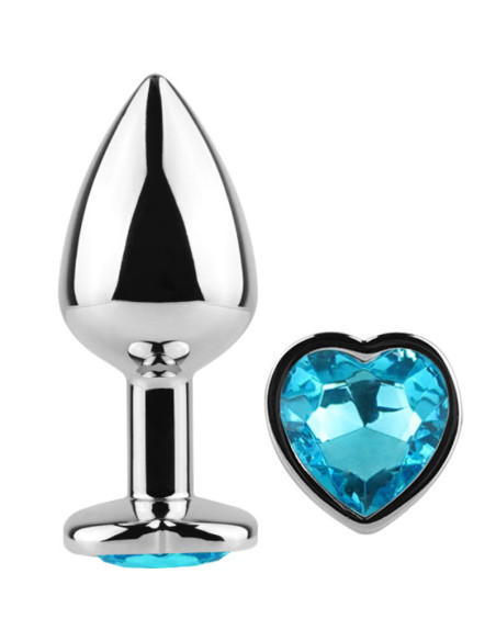SECRETPLAY METAL BUTT PLUG CORAZON AZUL TALLA S 7 CM