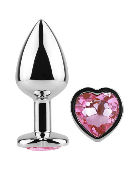 SECRETPLAY METAL BUTT PLUG CORAZON FUCSIA TALLA S 7 CM
