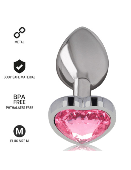 INTENSE PLUG ANAL METAL ALUMINIO CORAZON ROSA TALLA M