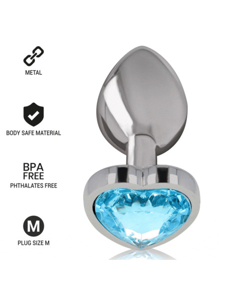 INTENSE PLUG ANAL METAL ALUMINIO CORAZON AZUL TALLA M