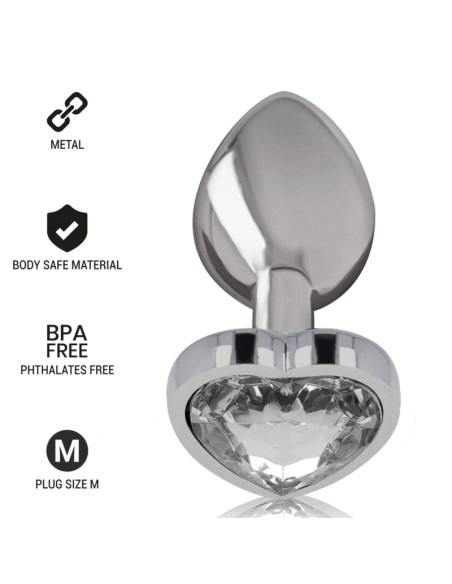 INTENSE PLUG ANAL METAL ALUMINIO CORAZON BLANCO TALLA M