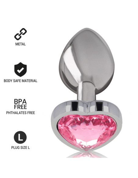 INTENSE PLUG ANAL METAL ALUMINIO CORAZON ROSA TALLA L