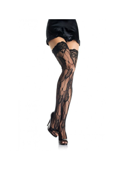 LEG AVENUE MEDIAS DE ENCAJE ROMANTICO FLORAL