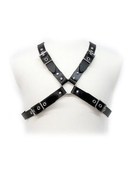 LEATHER BODY BLACK BUCKLE HARNESS FOR MEN