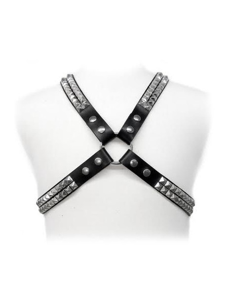 LEATHER BODY PYRAMID STUD HARNESS