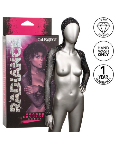 CALEXOTICS RADIANCE ENCOGIMIENTO DE HOMBROS CON CAPUCHA PEDRERIA