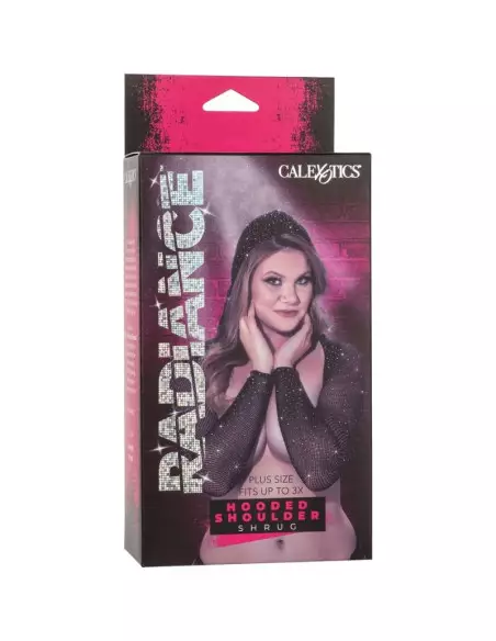 CALEXOTICS RADIANCE ENCOGIMIENTO DE HOMBROS CON CAPUCHA PEDRERIA TALLA GRANDE