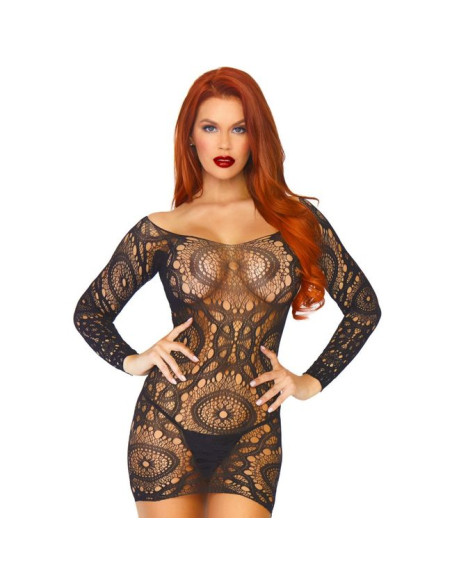 LEG AVENUE MINI VESTIDO ENCAJE DE GANCHILLOS TU