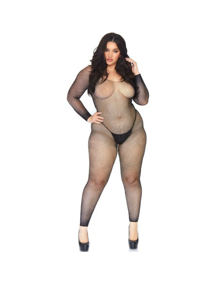 LEG AVENUE BODYSTOCKING EN RED CON BRILLANTE 1X 2X