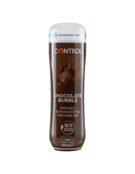 CONTROL GEL DE MASAJE 3 EN 1 CHOCOLATE BUBBLE 200 ML