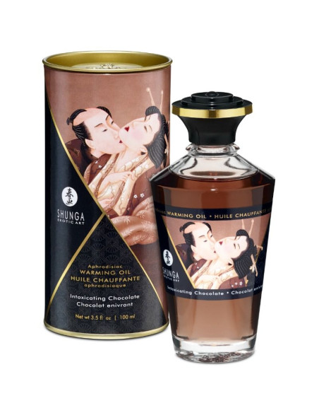 SHUNGA ACEITE MASAJE EFECTO CALOR SABOR INTENSO CHOCOLATE 100 ML