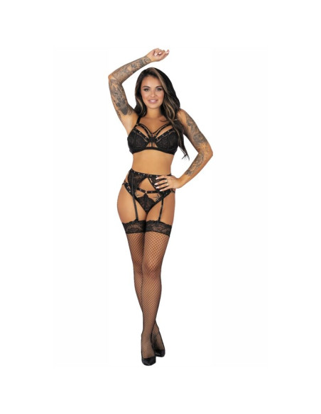 LIVCO CORSETTI FASHION POJZON LC 90670 SUJETADOR MEDIAS LIGUERO PANTY NEGRO