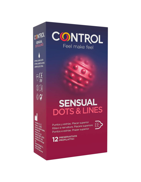 CONTROL SENSUAL DOTS LINES PUNTOS Y ESTRIAS 12 UDS
