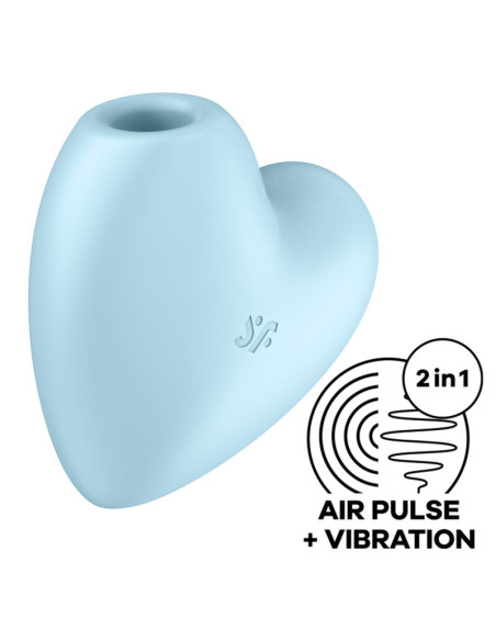 SATISFYER CUTIE HEART ESTIMULADOR Y VIBRADOR AZUL