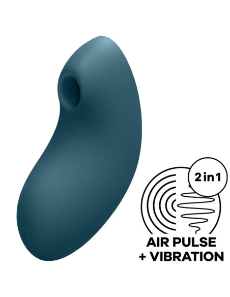 SATISFYER VULVA LOVER 2 ESTIMULADOR Y VIBRADOR AZUL