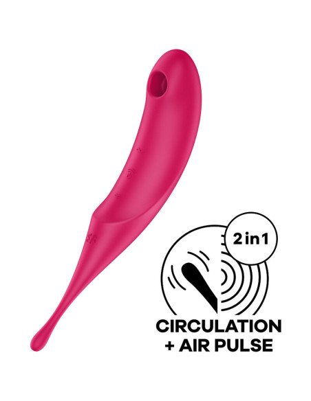 SATISFYER TWIRLING PRO ESTIMULADOR Y VIBRADOR ROJO