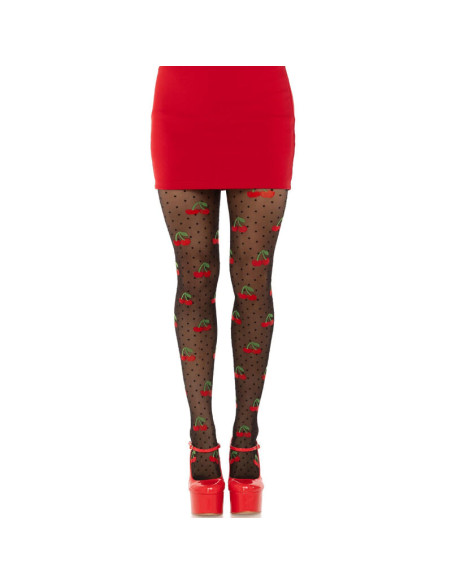 LEG AVENUE MEDIAS LUNARES CEREZA NEGRO