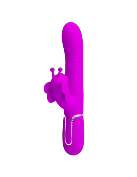 PRETTY LOVE VIBRADOR RABBIT MULTIFUNCION 4 EN 1 MARIPOSA FUCSIA