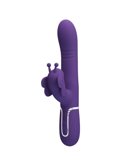 PRETTY LOVE VIBRADOR RABBIT MULTIFUNCION 4 EN 1 MARIPOSA MORADO