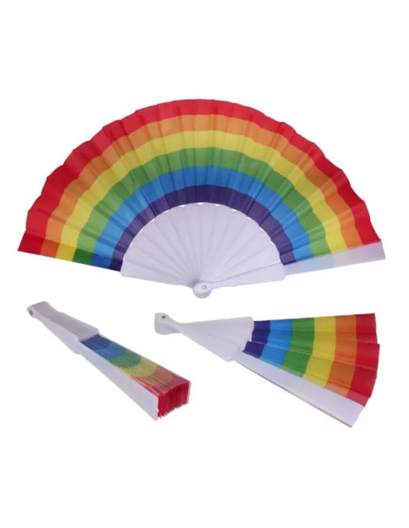 PRIDE ABANICO TELA BANDERA LGBT