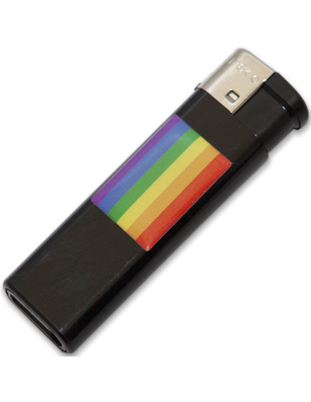 PRIDE MECHERO NEGRO CON BANDERA LGBT