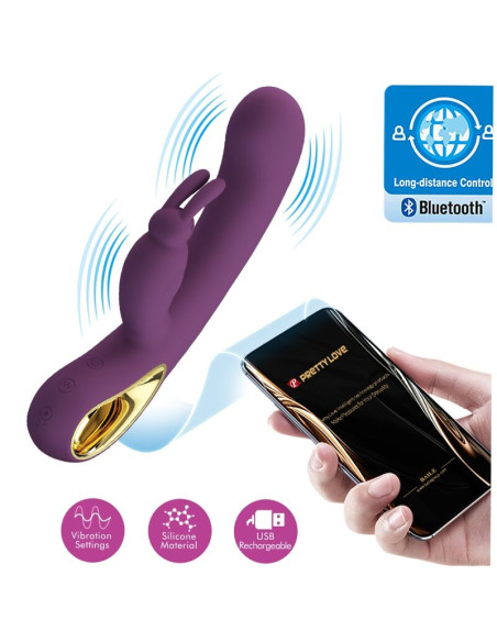 PRETTY LOVE LIAM VIBRADOR RABBIT ESTIMULADOR PUNTO G MORADO