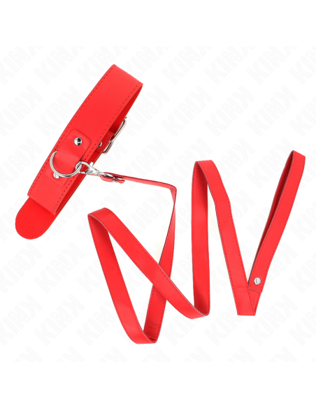KINK COLLAR CON CORREA 116 CM FINO ROJO AJUSTABLE 32 50 CM X 8 CM